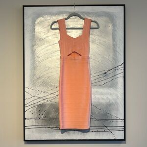 Marciano Sleeveless Bandage Bodycon Cut-Out Dress Size XS Salmon